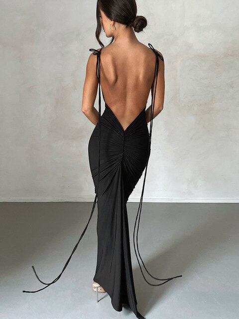 Backless Wrap Hip Long Sling Dress C2 Backless Wrap Hip Long Sling Dress C2